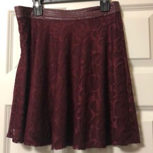 burgundy colored skirt